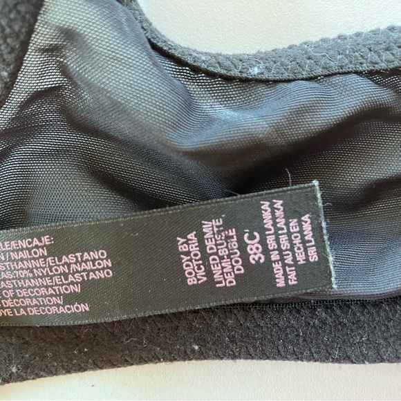 Victoria's Secret Black&White Floral Lace Bra With Bow Detail Women’s Size 38C - Picture 15 of 15